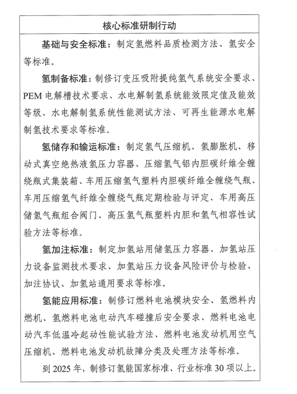 核心标准研制行动